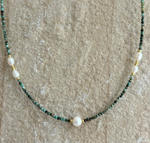 BOHEME PEARL NECKLACE/ CHOKER [TURQUOISE]