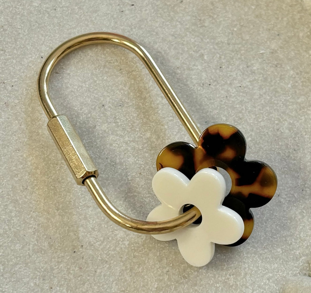 BLOOM KEYRING [WHITE+TORT]