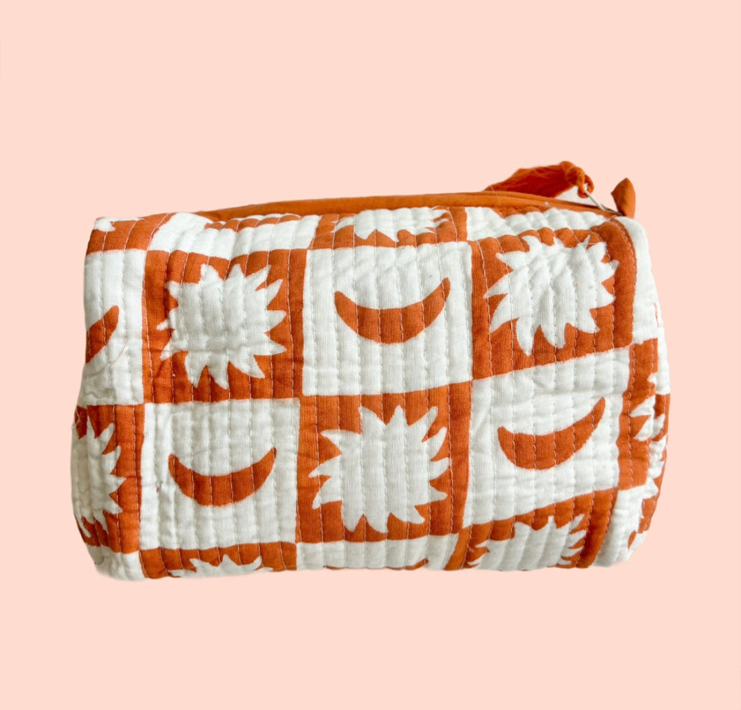 INDIE COSMETIC BAG [SUN TIME IN TANGERINE]