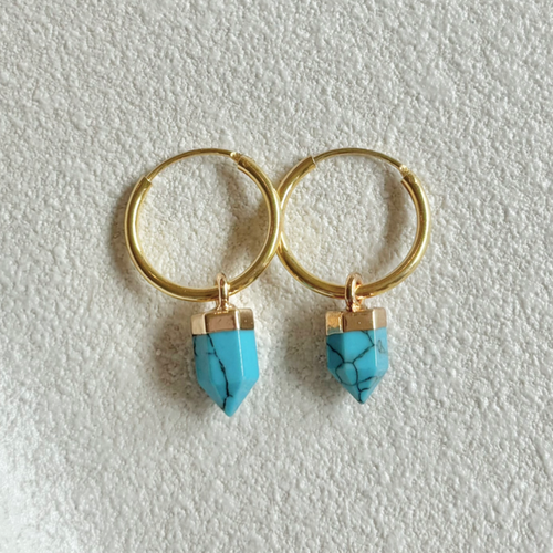 MAHLIA EAR HOOPS [TURQUOISE]