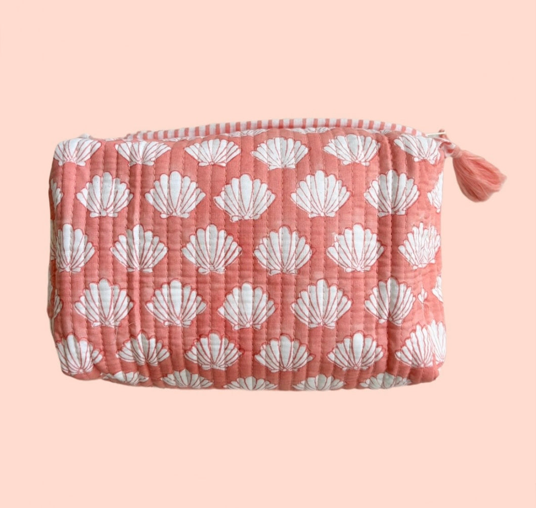 INDIE COSMETIC BAG [CORAL SEASHELL]