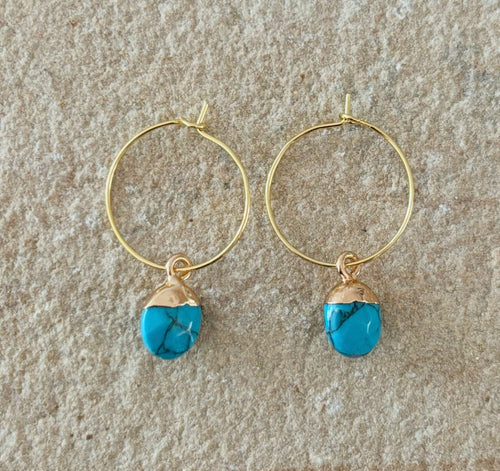 LOTUS SEED EAR HOOPS [TURQUOISE]