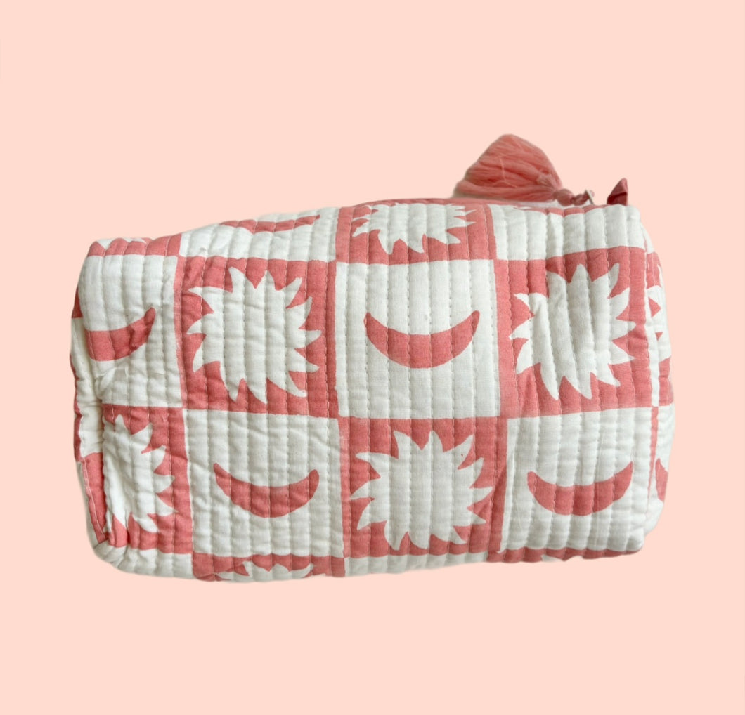 INDIE COSMETIC BAG [SUN TIME IN CORAL]