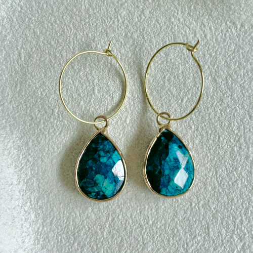 LYRA EAR HOOPS [TURQUOISE]