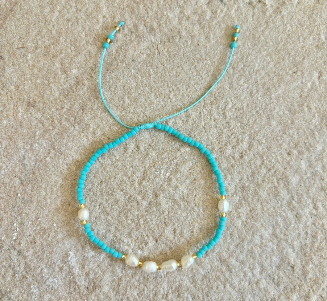 CALM PEARL BRACELET [TURQUOISE]